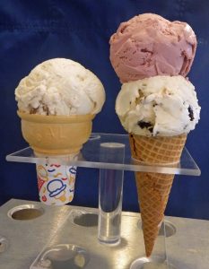 1 and 2 scoop ice cream cones